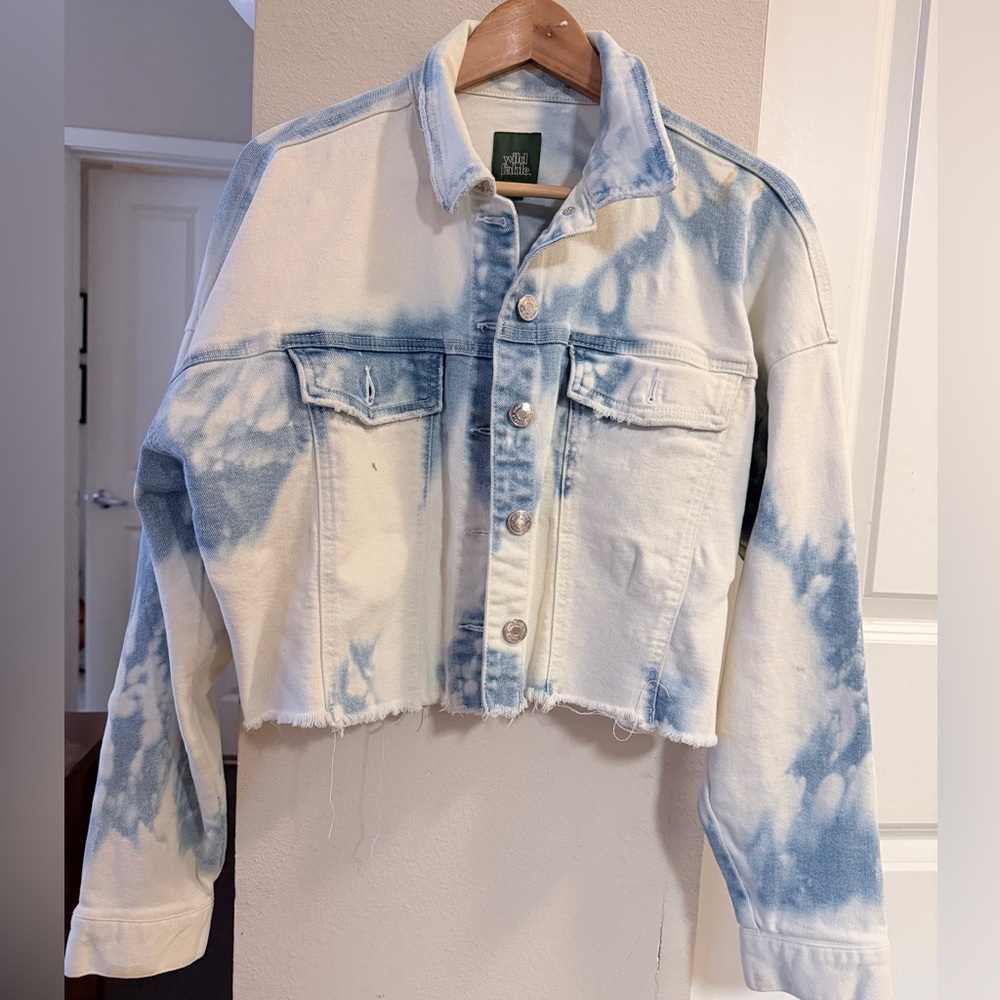 Wild Fable Blue and White Tie-Dye Jean Jacket